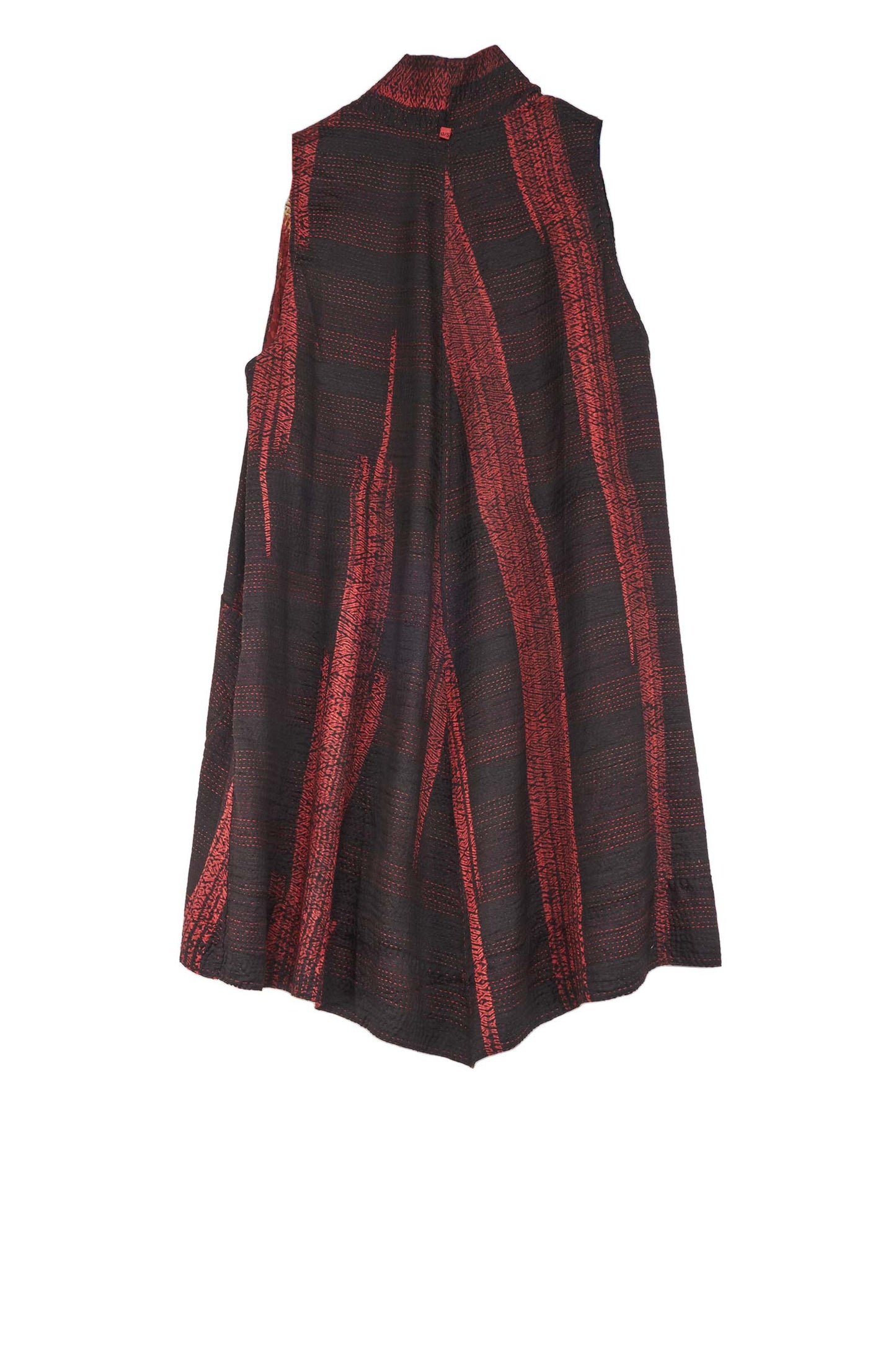 KIMONO PRINT KANTHA A-LINE VEST - kp2203-red -