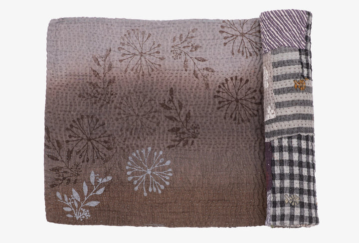 Ombre Patch Kantha Table Runner - Chocolate