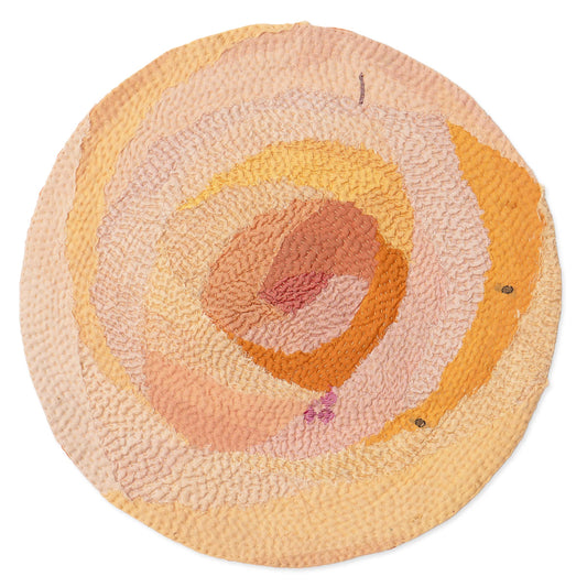 Rose fray Patch hand made kantha Peach Blush Rose Placemat (Set of 2)