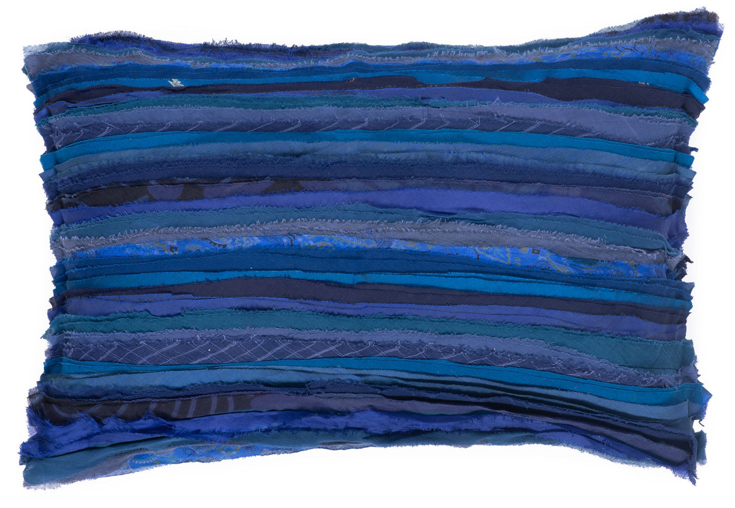 Wavy Stripe Vintage Patch Pillow Sham - Blue