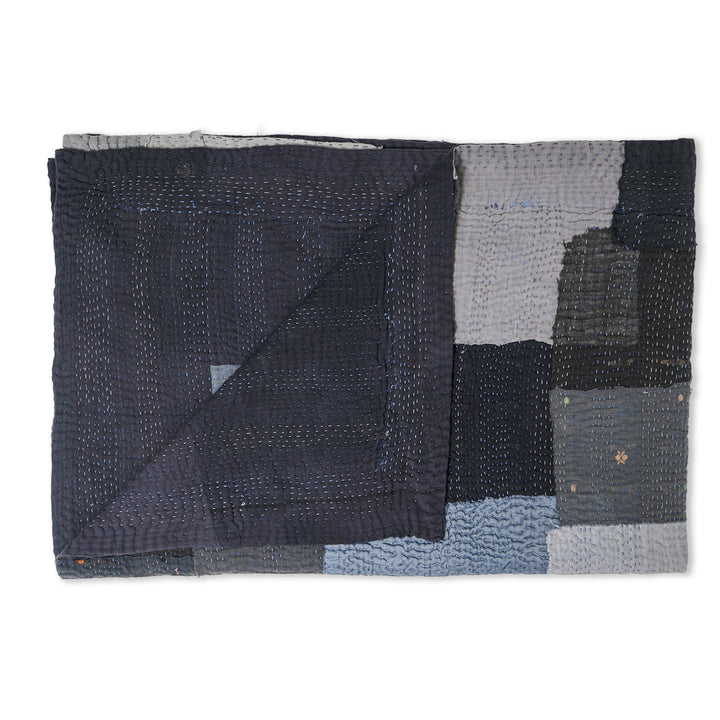 Landscape Handmade vintage Kantha Quilts - Black