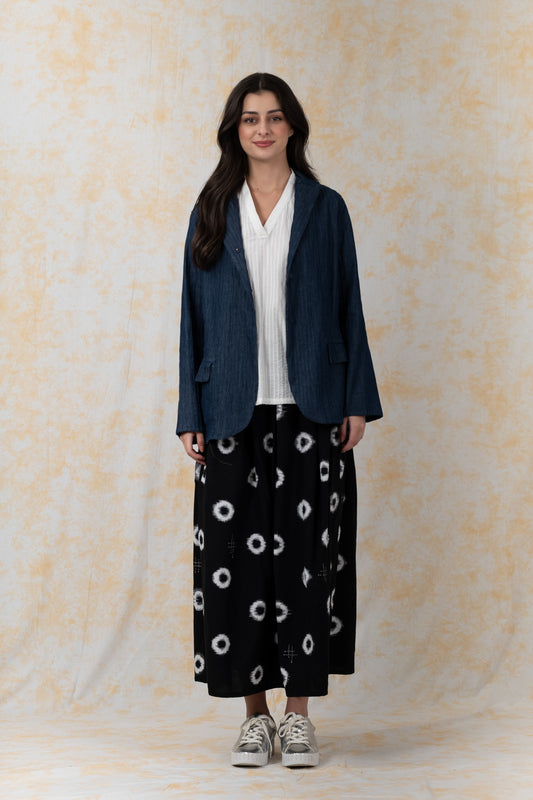 SOFT DENIM MACHINE PINTUCK-BASIC-JACKET - bl-dt1052-nvy-