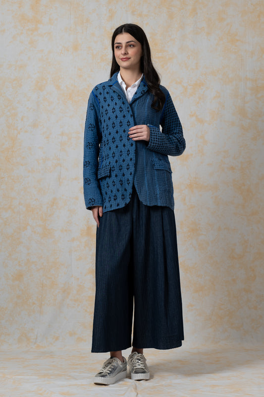 BBK PATCH KANTHA-JACKET BASIC - bl-bbp4052-nvy-