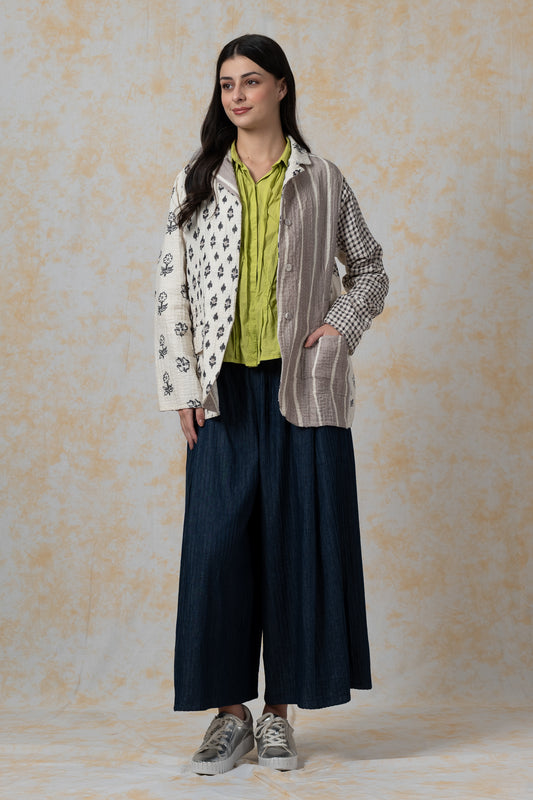 BBK PATCH KANTHA-JACKET BASIC - bl-bbp4052-ivy-