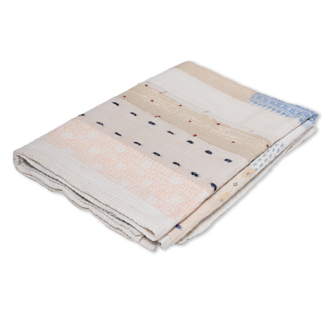 Jewels Stripe Patch Kantha Quilts