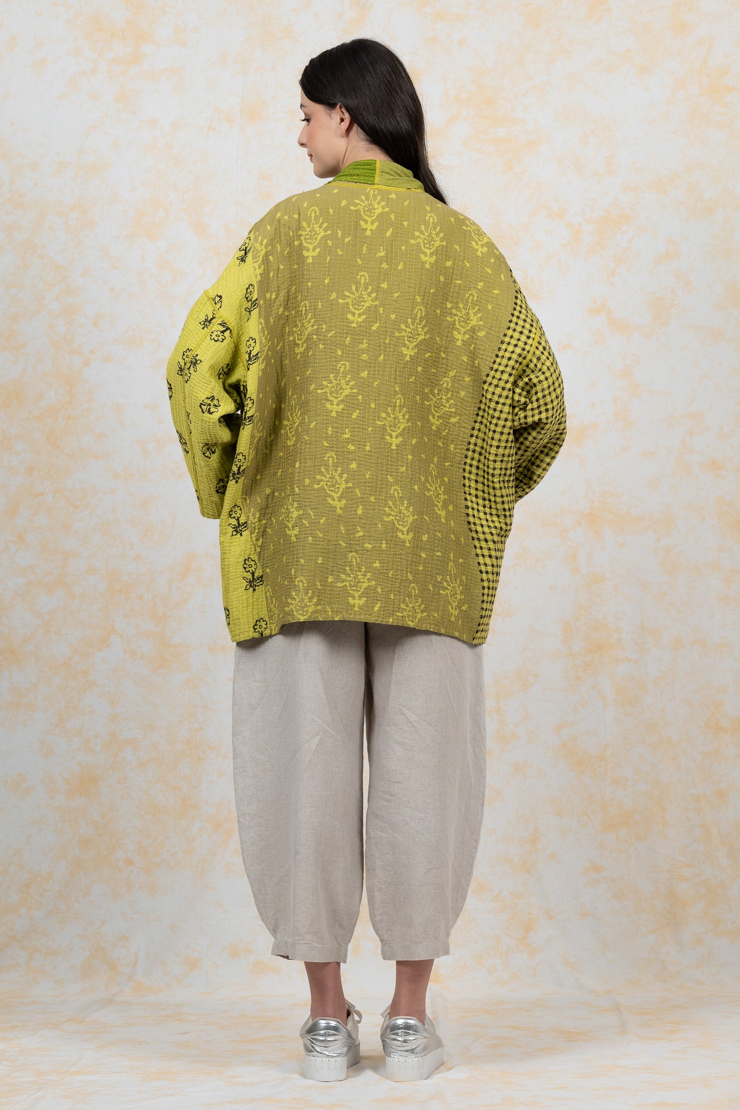 BBK PATCH KANTHA-JACKET SHORT HAORI - bl-bbp4j106-lim-