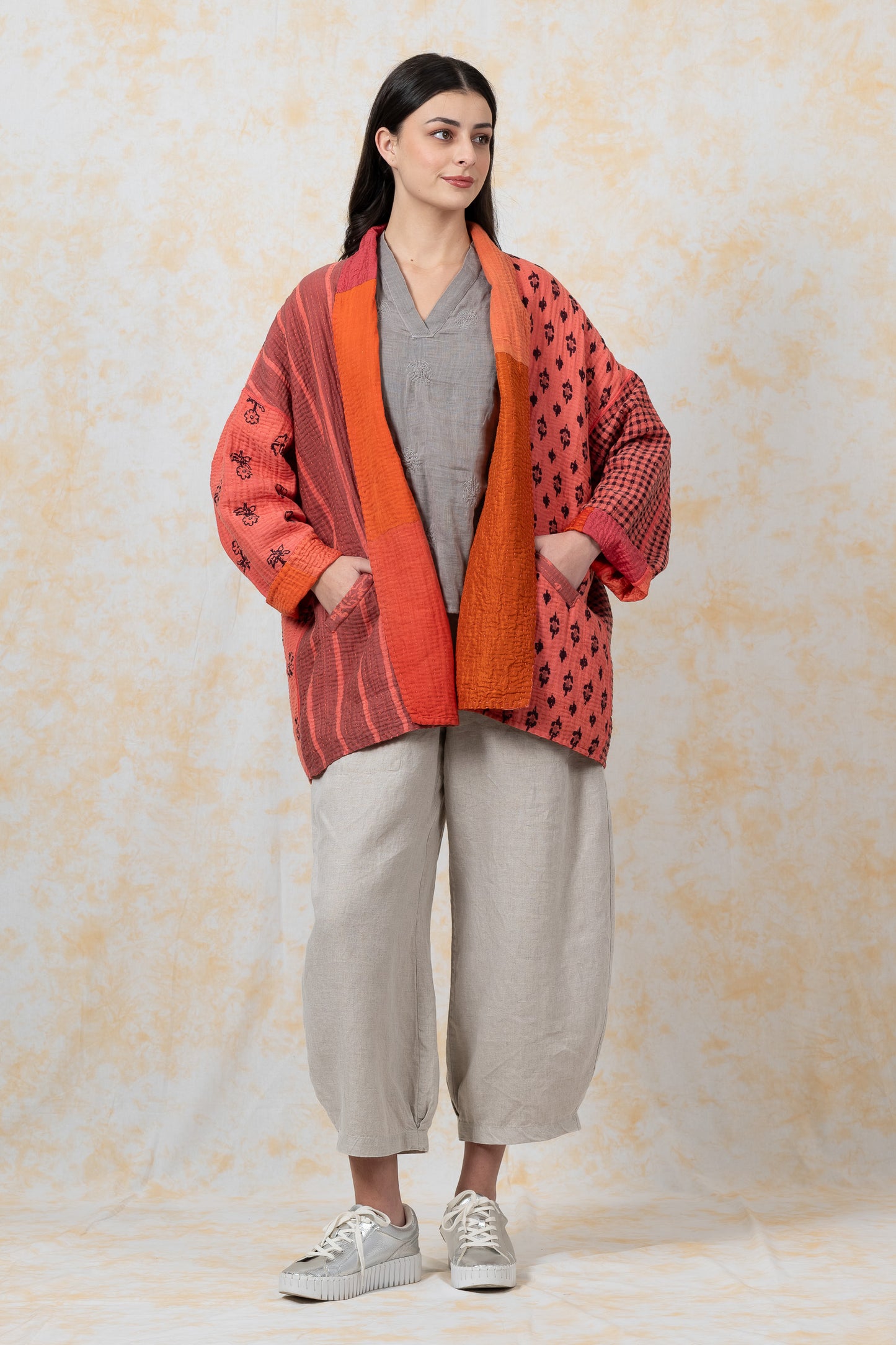 BBK PATCH KANTHA-JACKET SHORT HAORI - bl-bbp4j106-org-