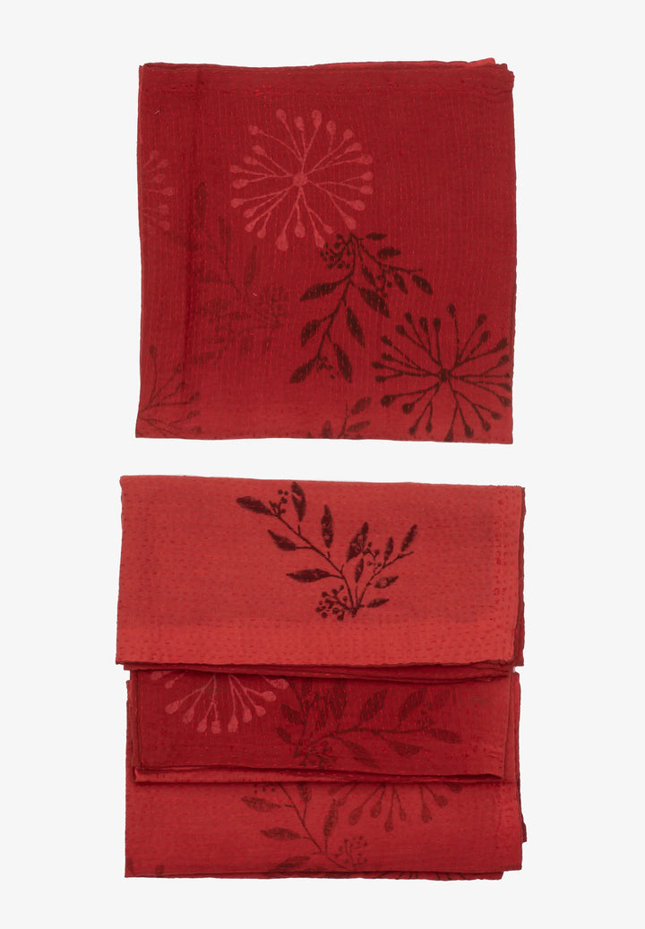 Ombre Handmade Kantha Napkin - Orange (Set of 2)