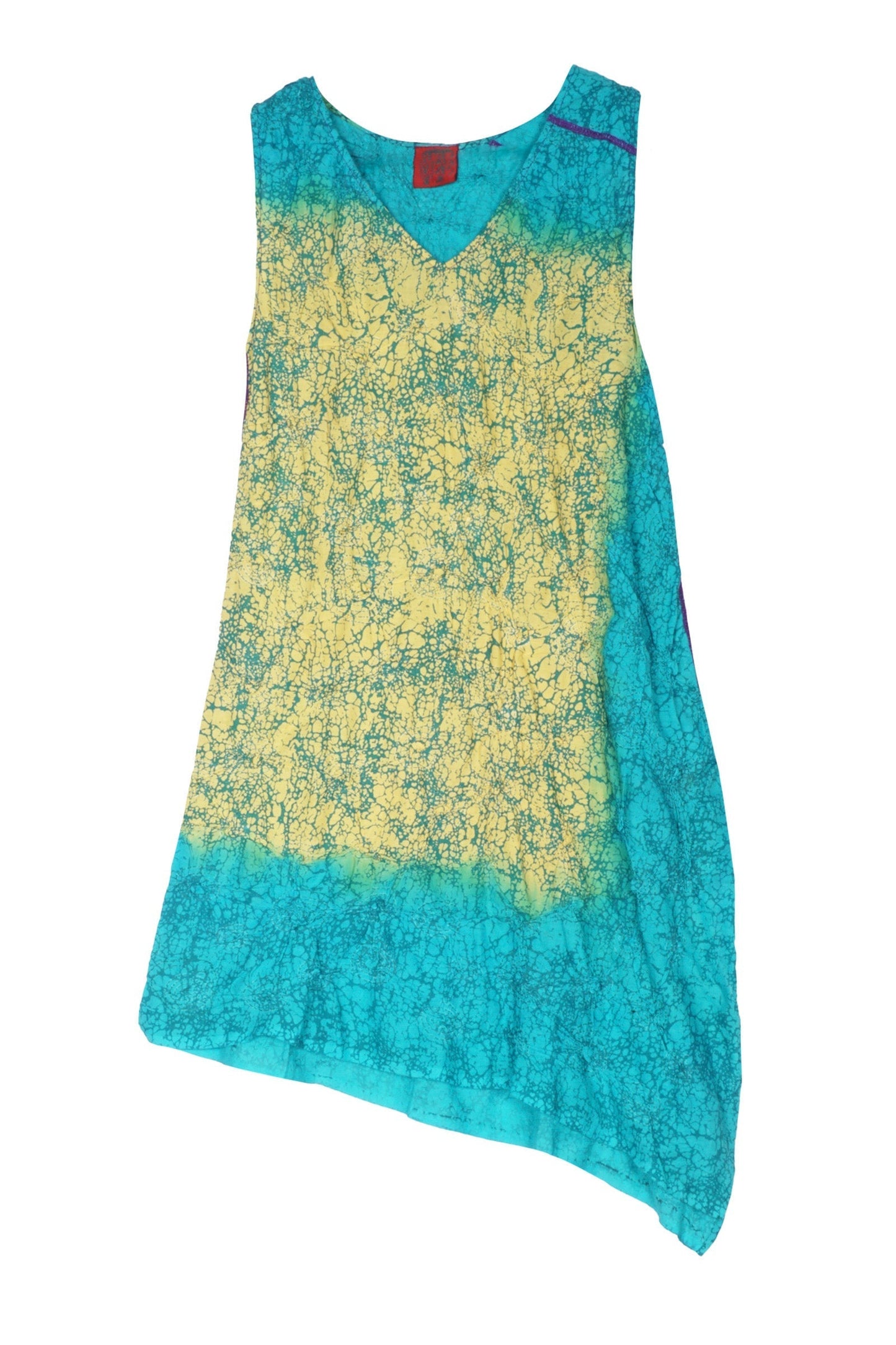 OMBRE MUD DYE SHIBORI KANTHA TUNIC - md1502-ylw -