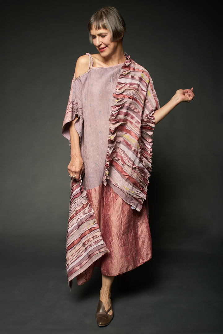 WAVY STRIPE KANTHA SCARF STANDARD - wv2801-mov -