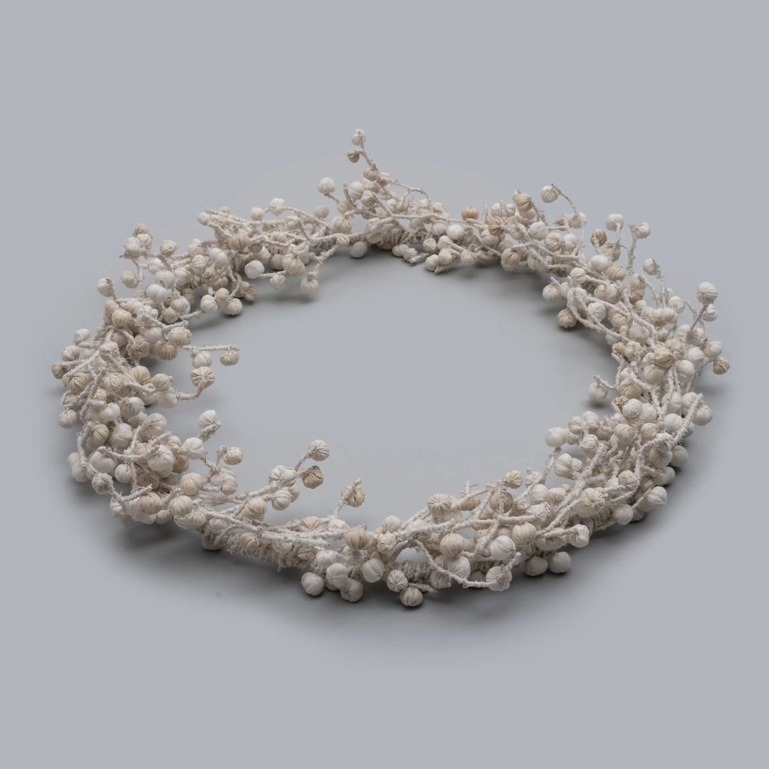 White Kantha Wreath