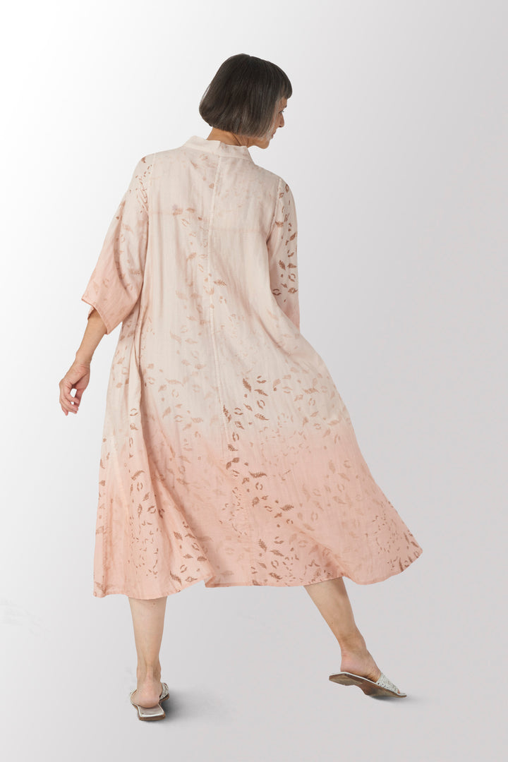Lounge Wear Throw Kantha V- Neck Flare Sleeve  Dress