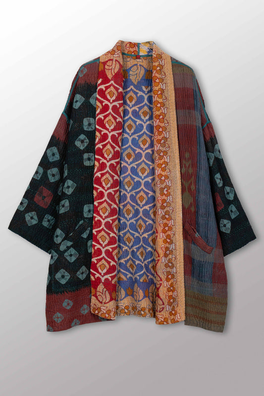 VINTAGE COTTON KANTHA HAORI JKT - cv4068-0016a -