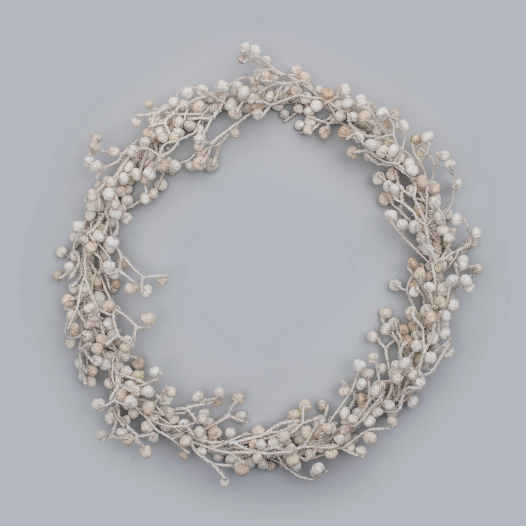 White Kantha Wreath
