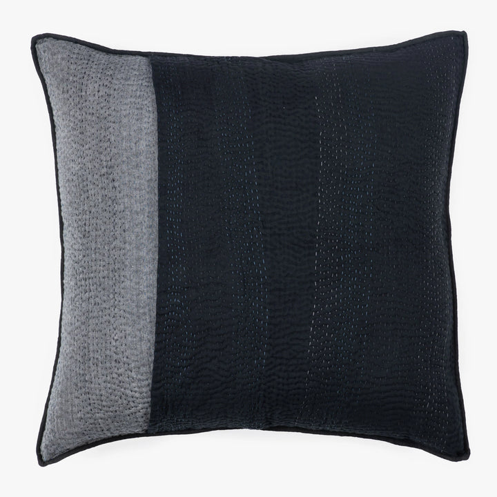 Landscape Handmade vintage Kantha Pillow - Black