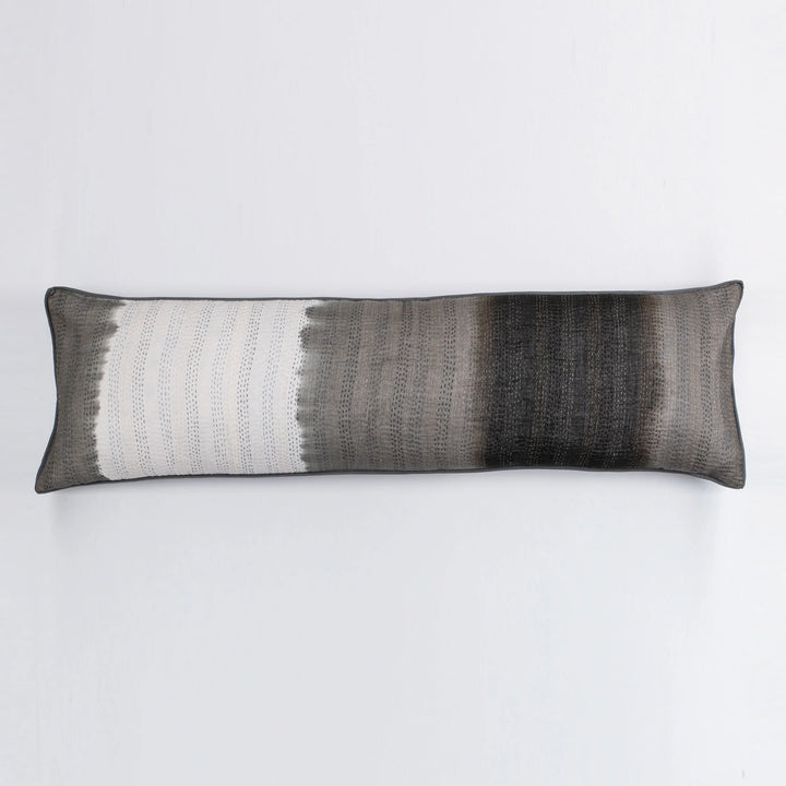 Cotton Ombre Handmade Kantha Lumber Pillow - Gray
