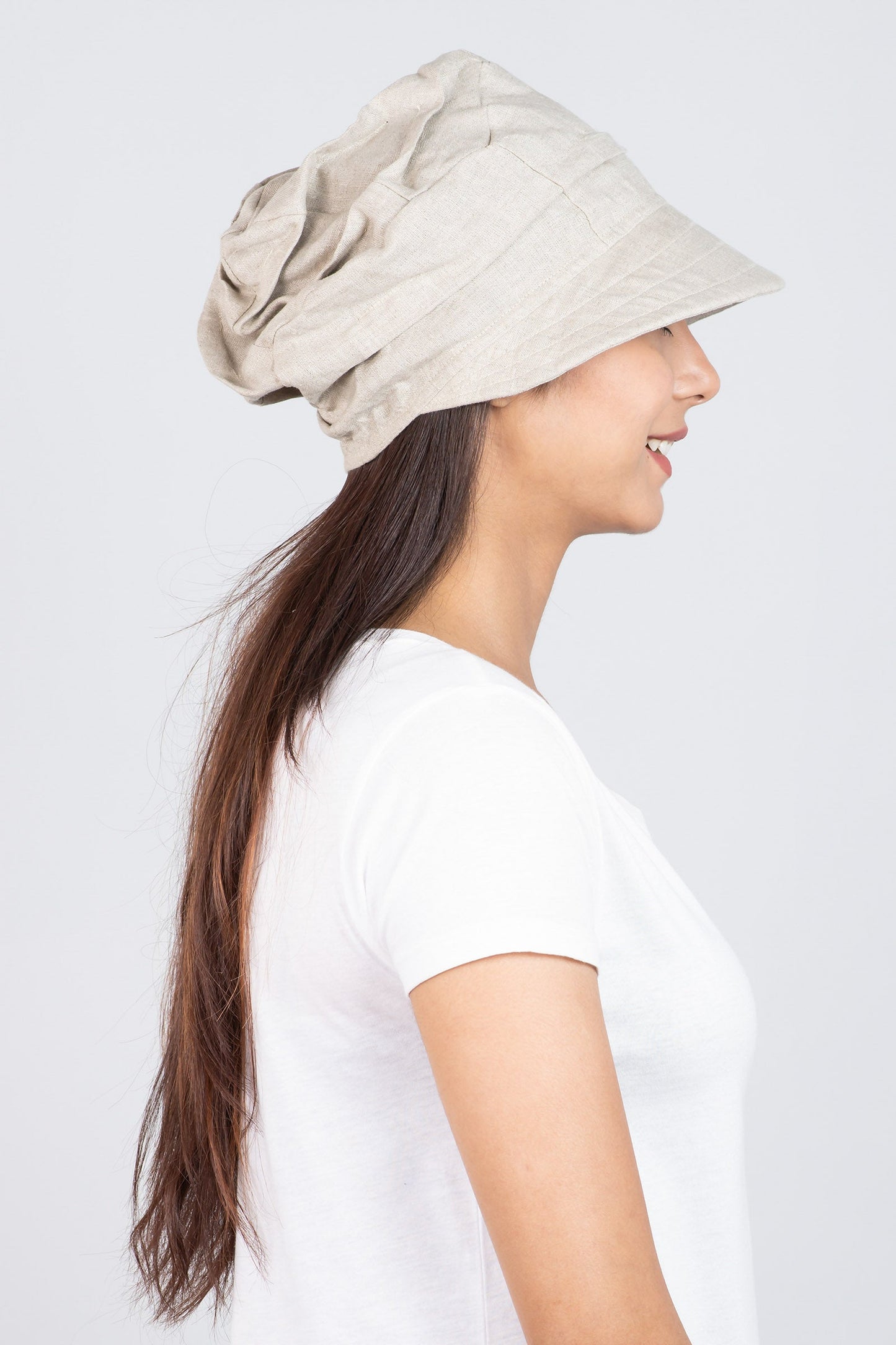 LINEN HALF BRIM HAT - ln1881-ntl -
