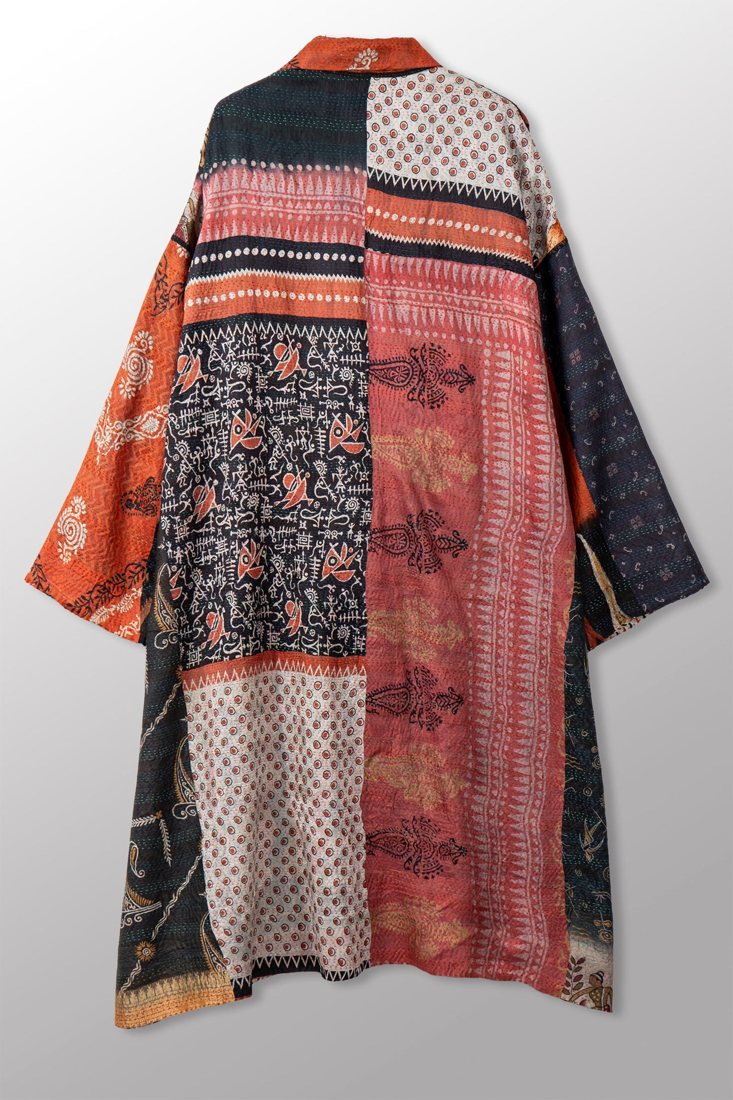 VINTAGE SILK KANTHA NEW OVERSIZED COAT - sv2342-0008a -
