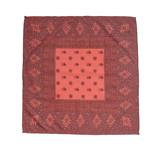 Bandana  Handmade Cotton Square kantha - Orange