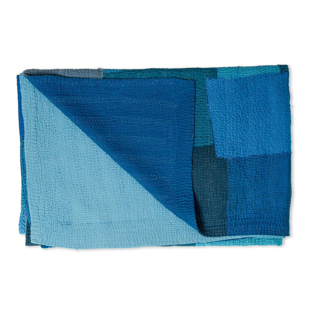 Night Sky Fray Patch Kantha Throw