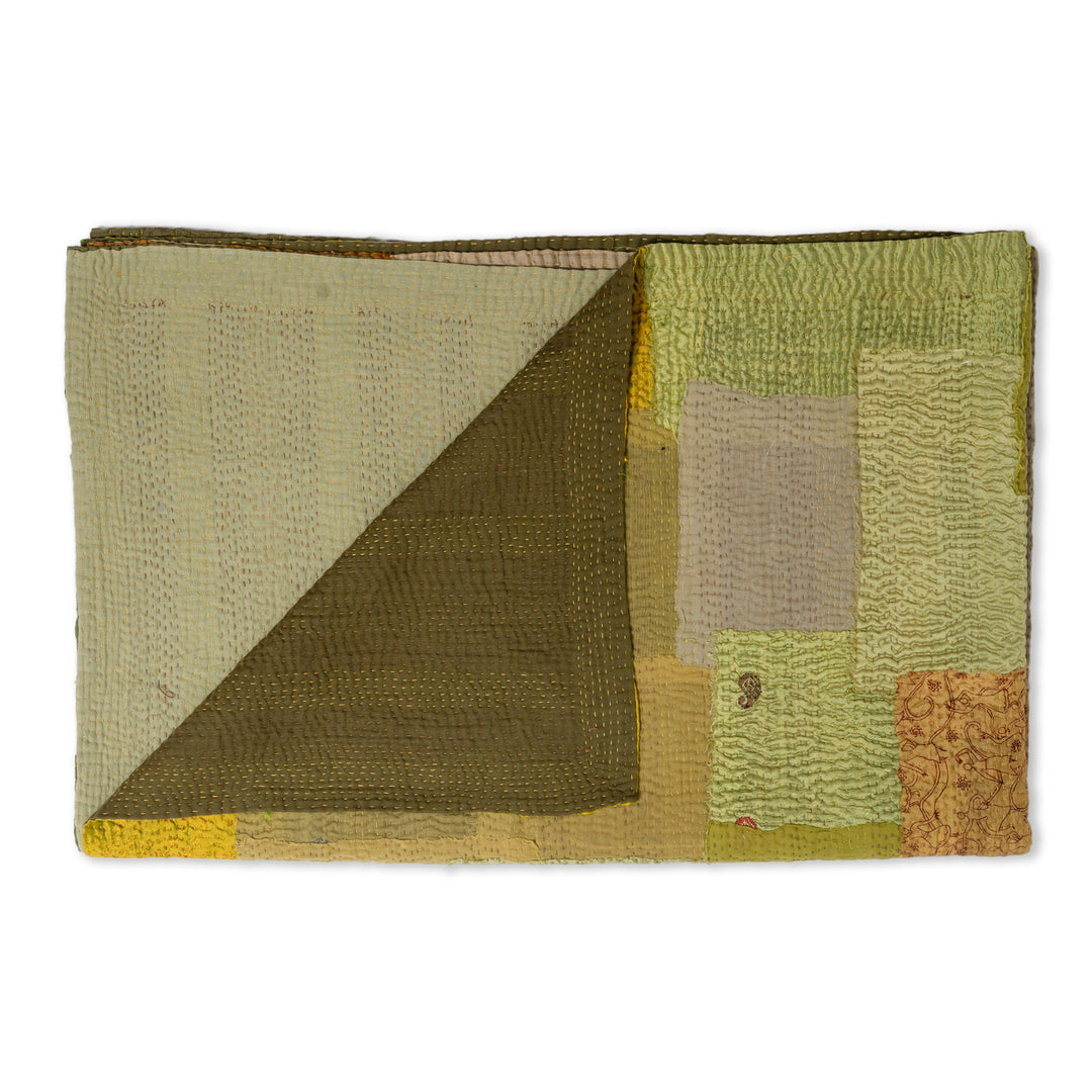 Umber Fray Patch Kantha Throw