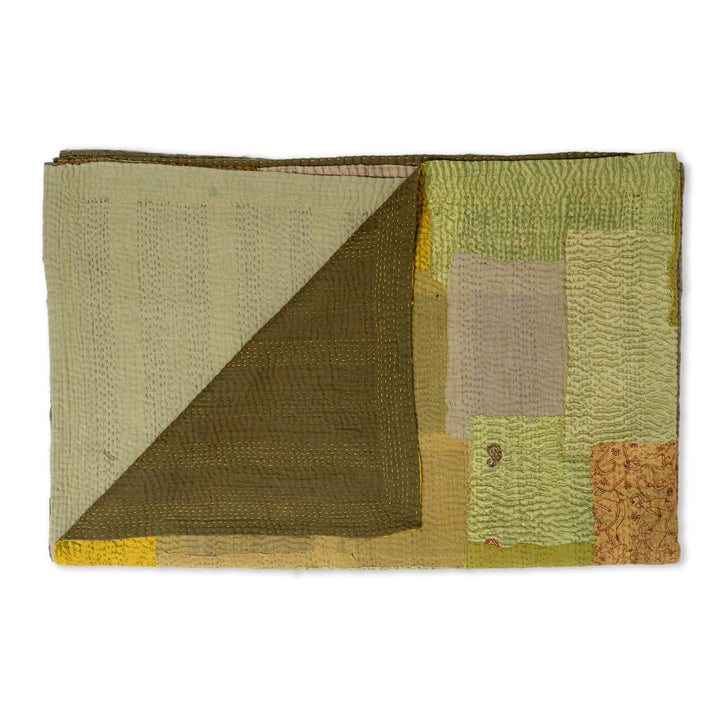 Umber Fray Patch Kantha Throw