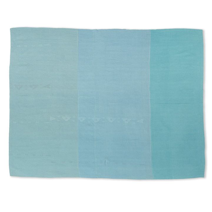 Mosaic Fray Patch Kantha throw corn flower