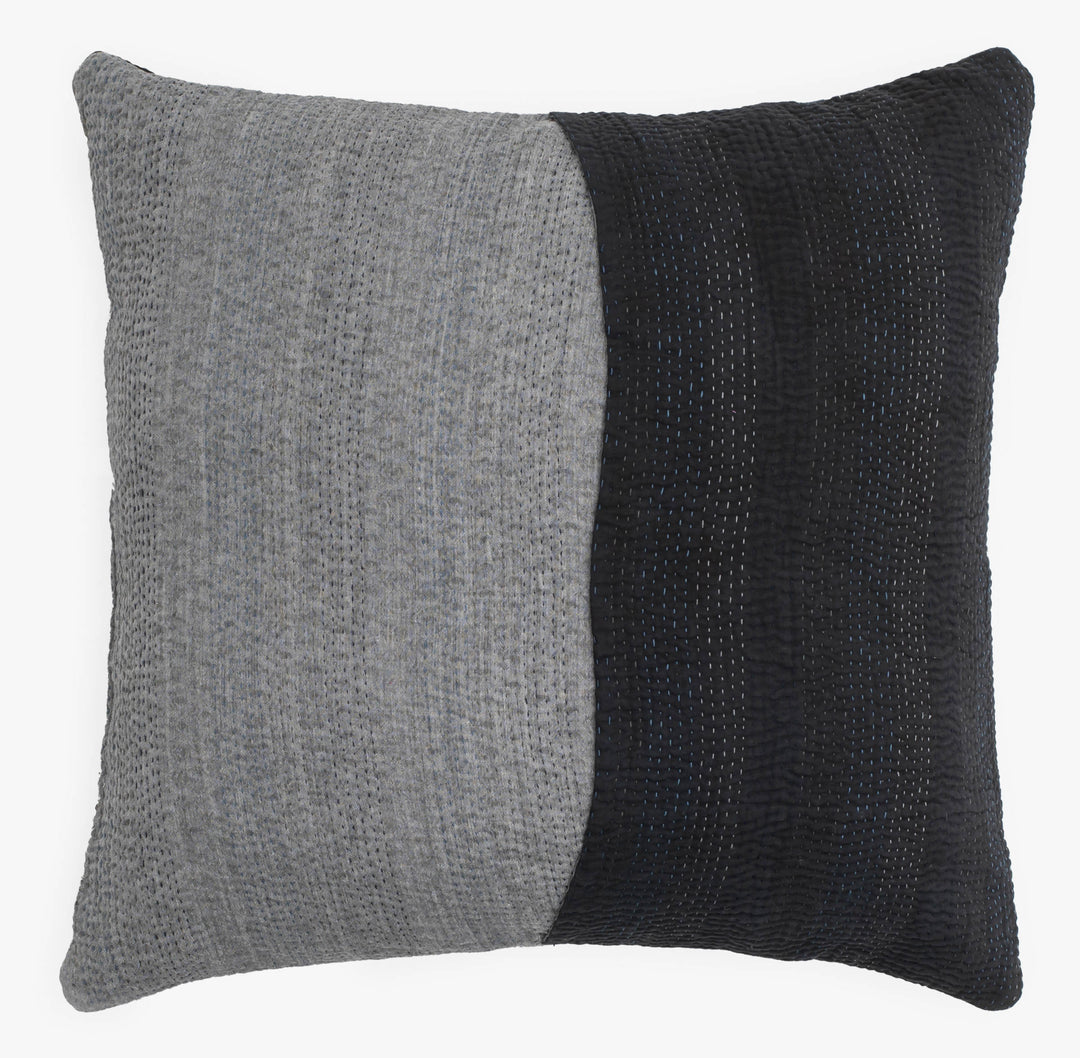 Landscape Handmade vintage Kantha Pillow - Black