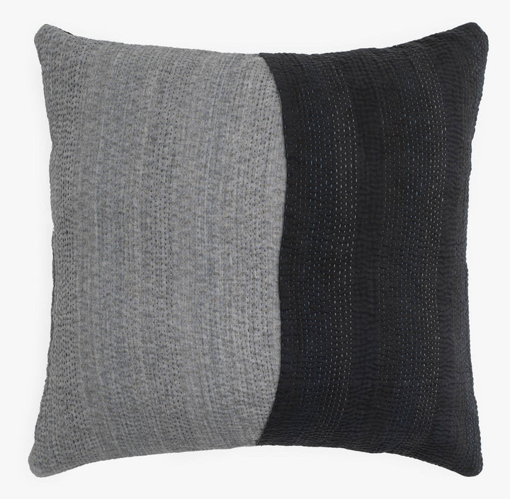 Landscape Handmade vintage Kantha Pillow - Black