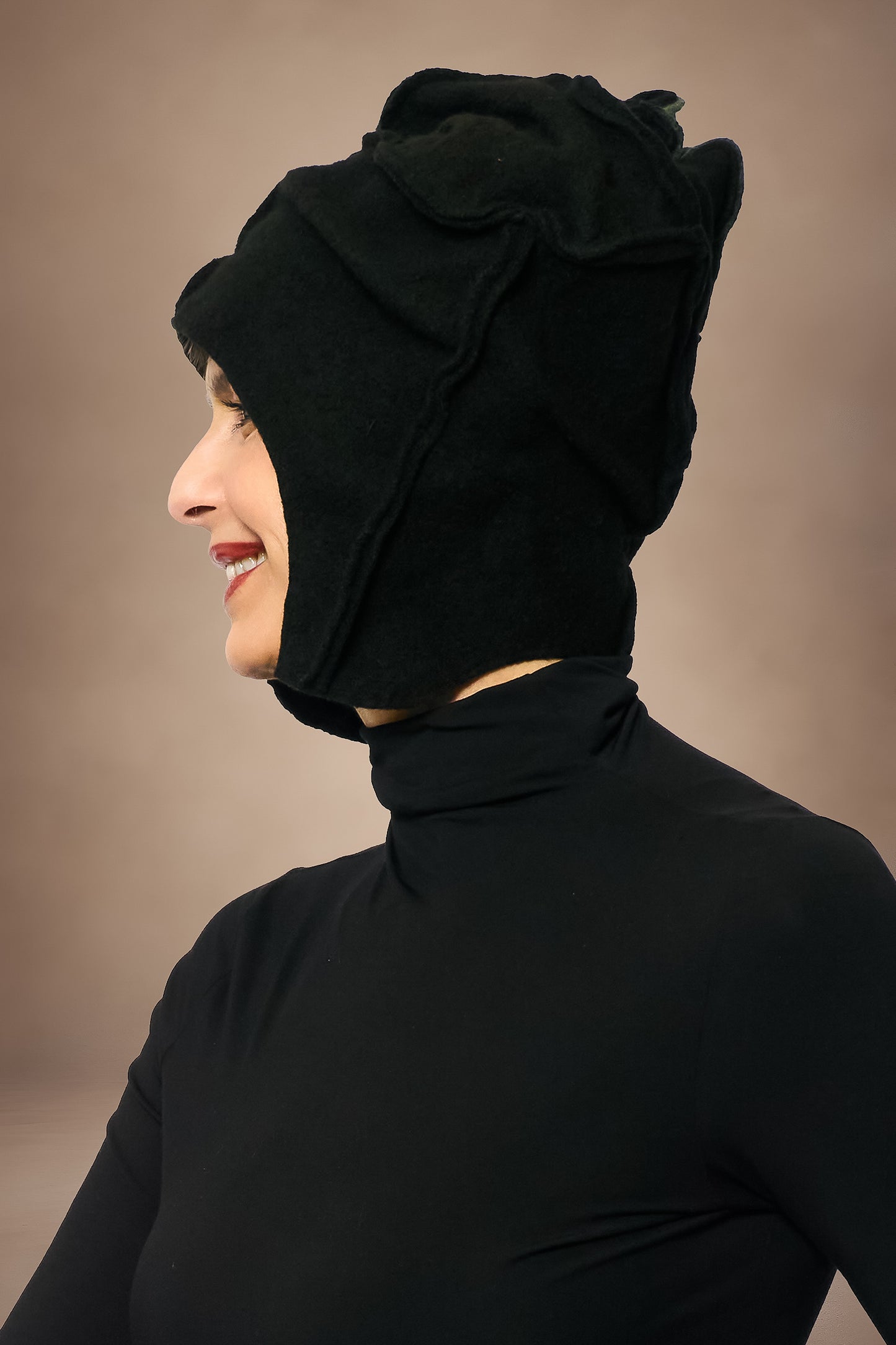 CIRCLE TIE DYE BOILED WOOL HELMET - tw1885-blk -