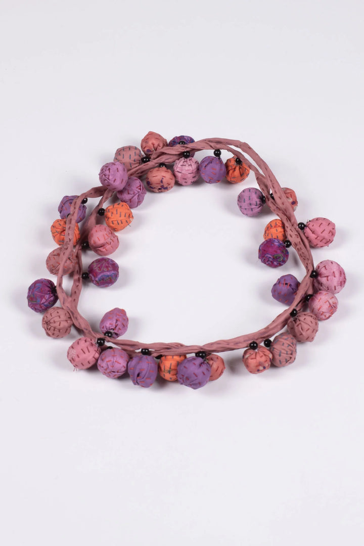 COLLIER LONG EN SOIE VINTAGE KANTHA TWIGG - sv2720-pik -