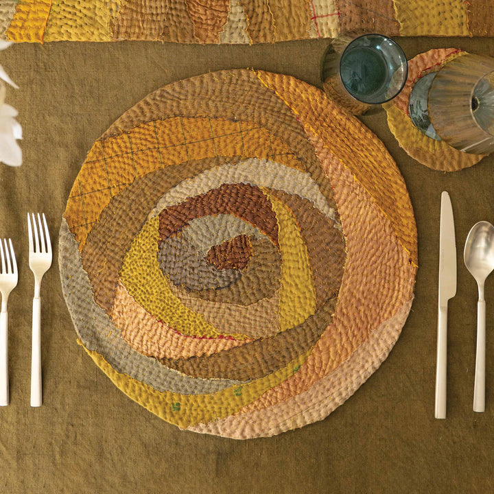 Umber Fray Patch  Rose Placemat (Set of 2)