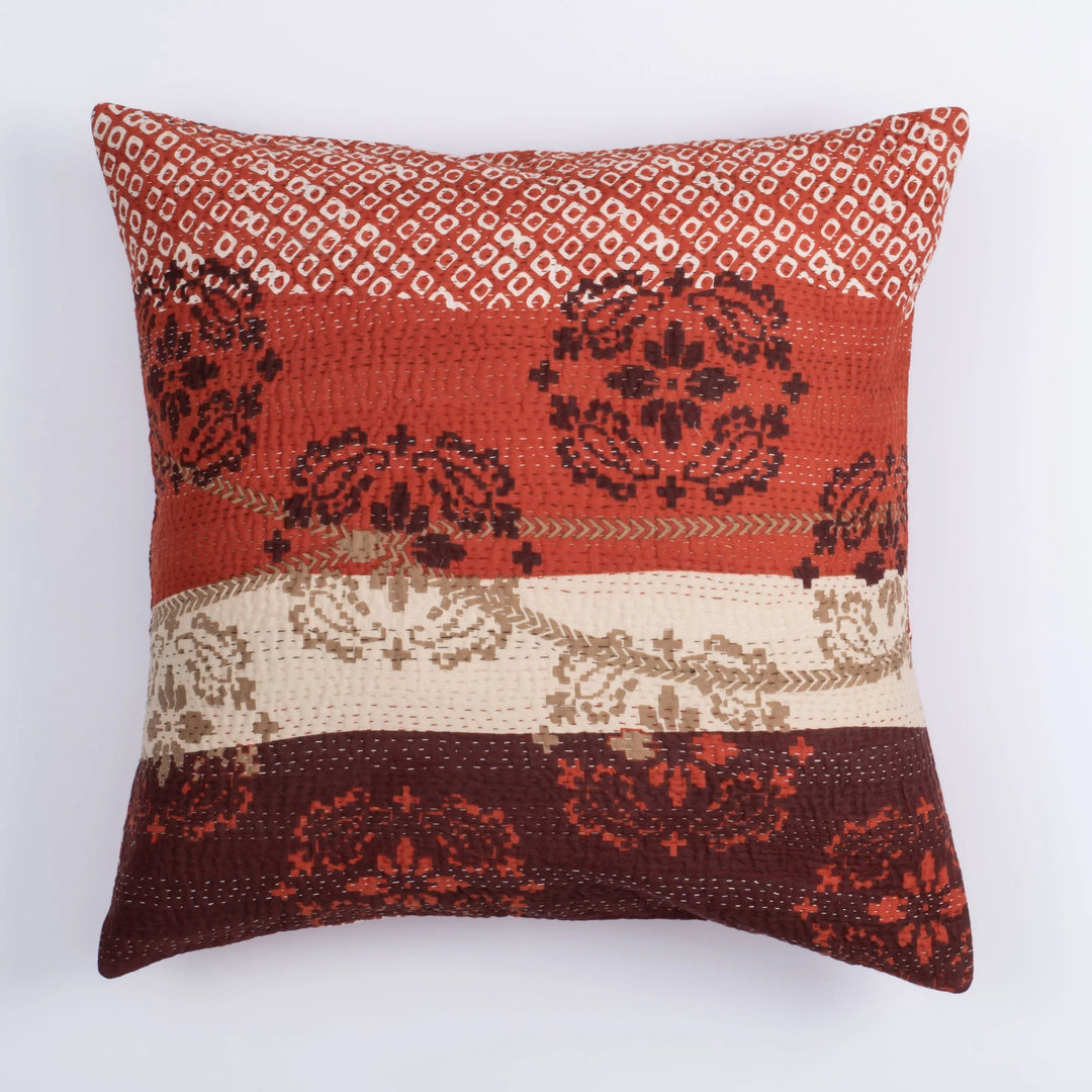 Vintage Kimono Print  Orange  Cushion