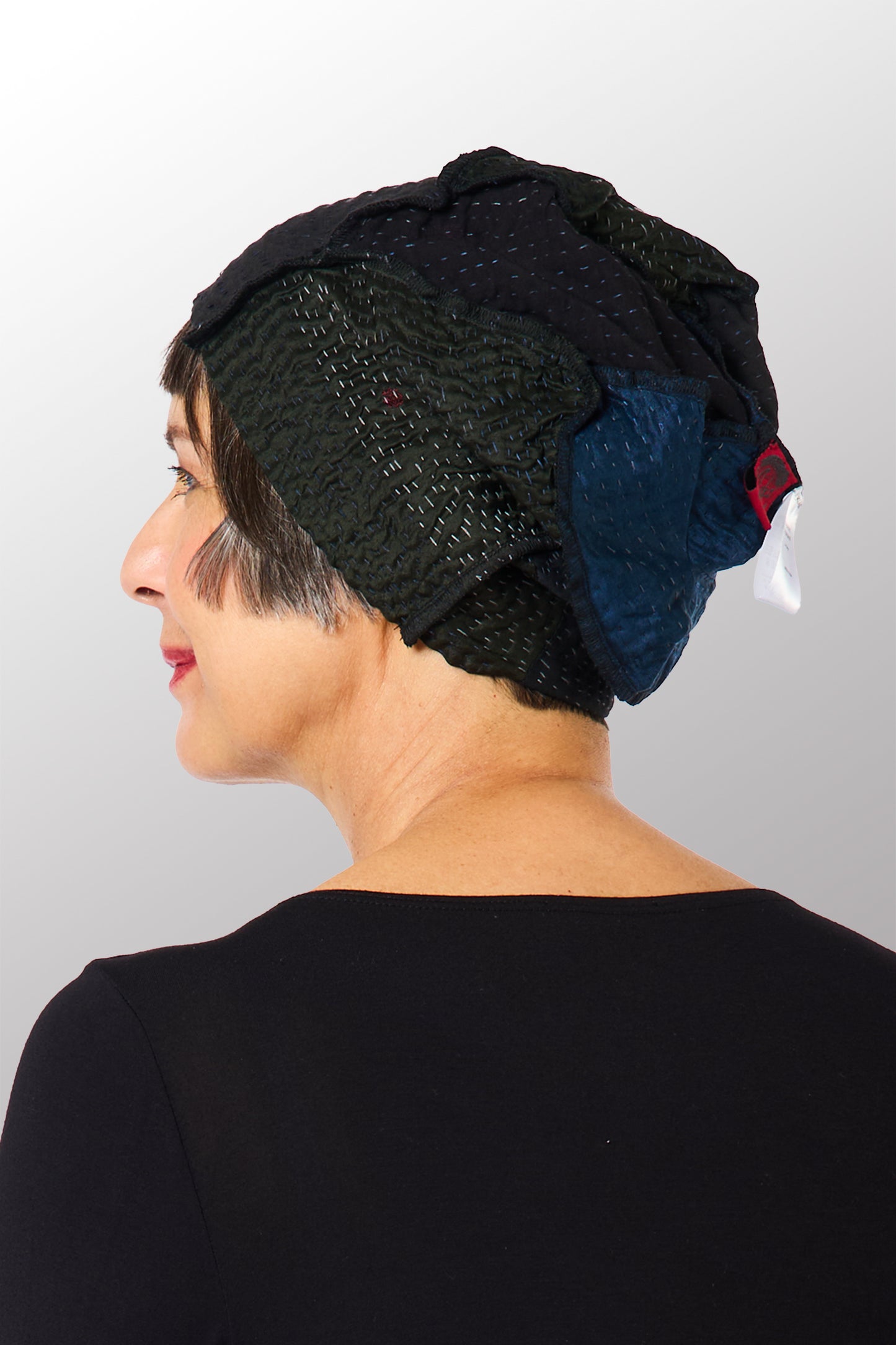 JAIPUR PATCH KANTHA PATCHWORK HAT - jp4880-blk -