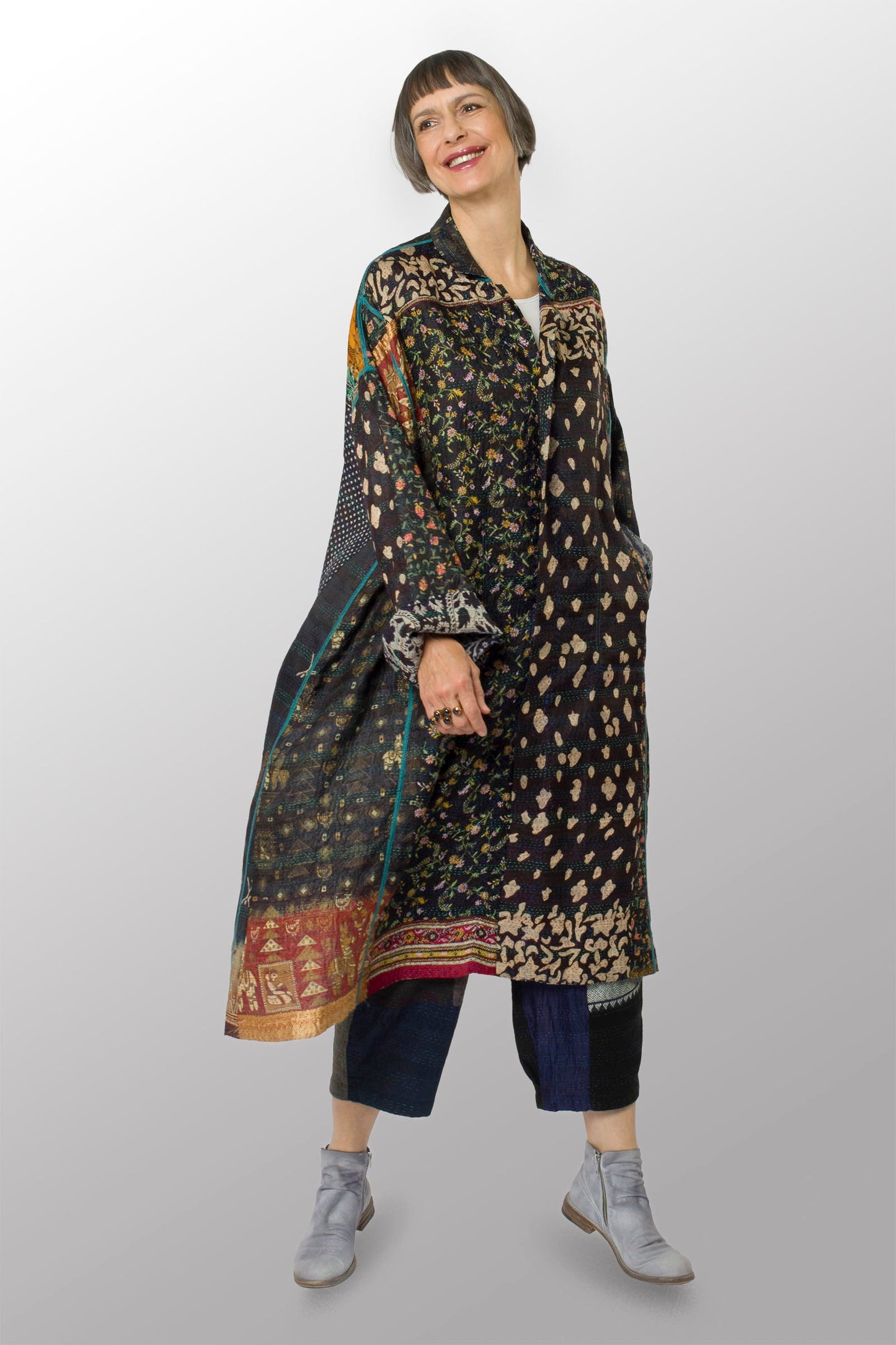 VINTAGE SILK KANTHA NEW OVERSIZED COAT - sv2342-0005a -