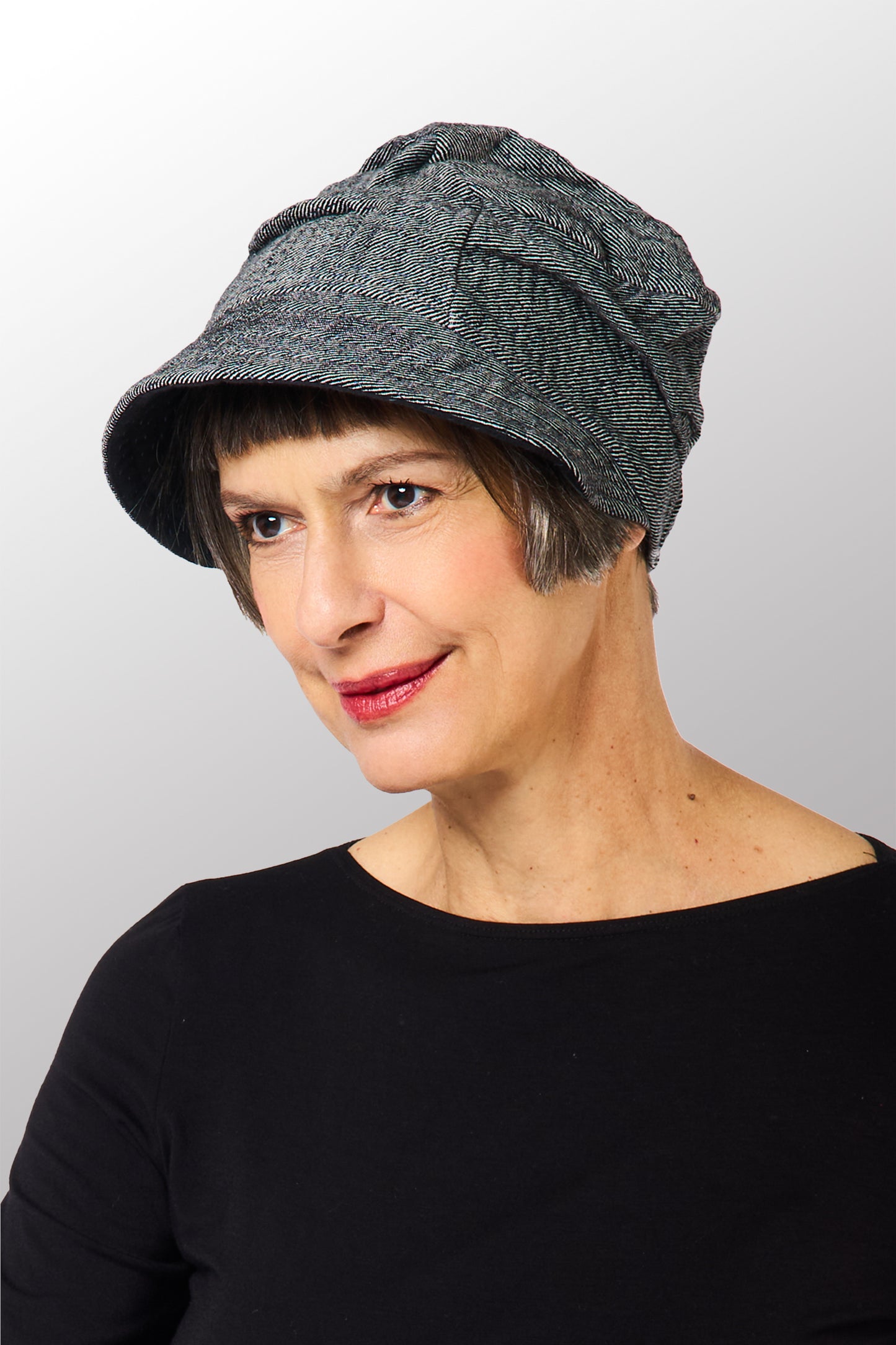 DENIM KANTHA HALF BRIM HAT - dn3881-gry -