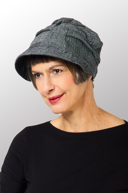 DENIM KANTHA HALF BRIM HAT - dn3881-gry -