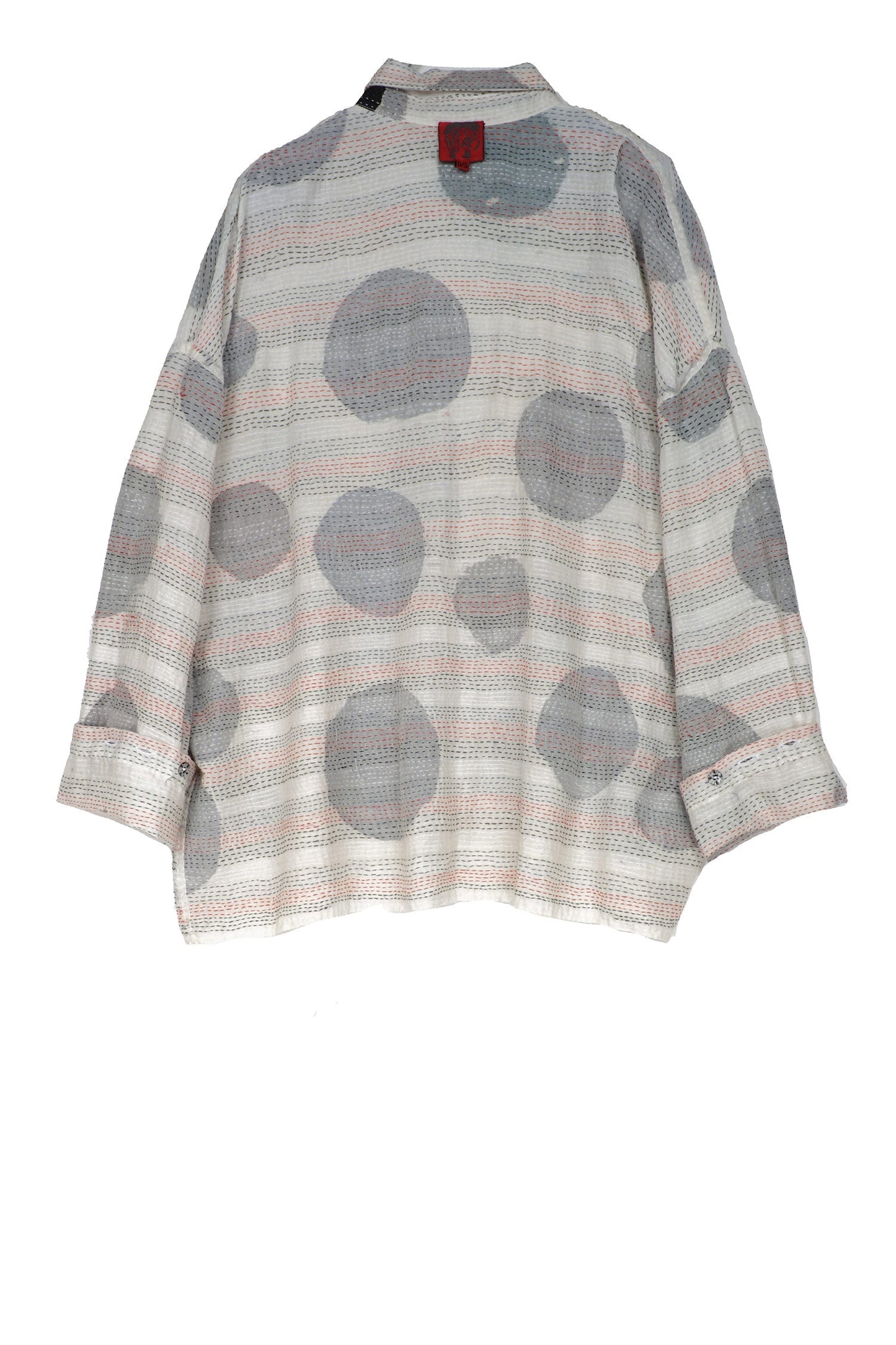 CUT OUT KANTHA CAMP SHIRT - ck2525-wht -