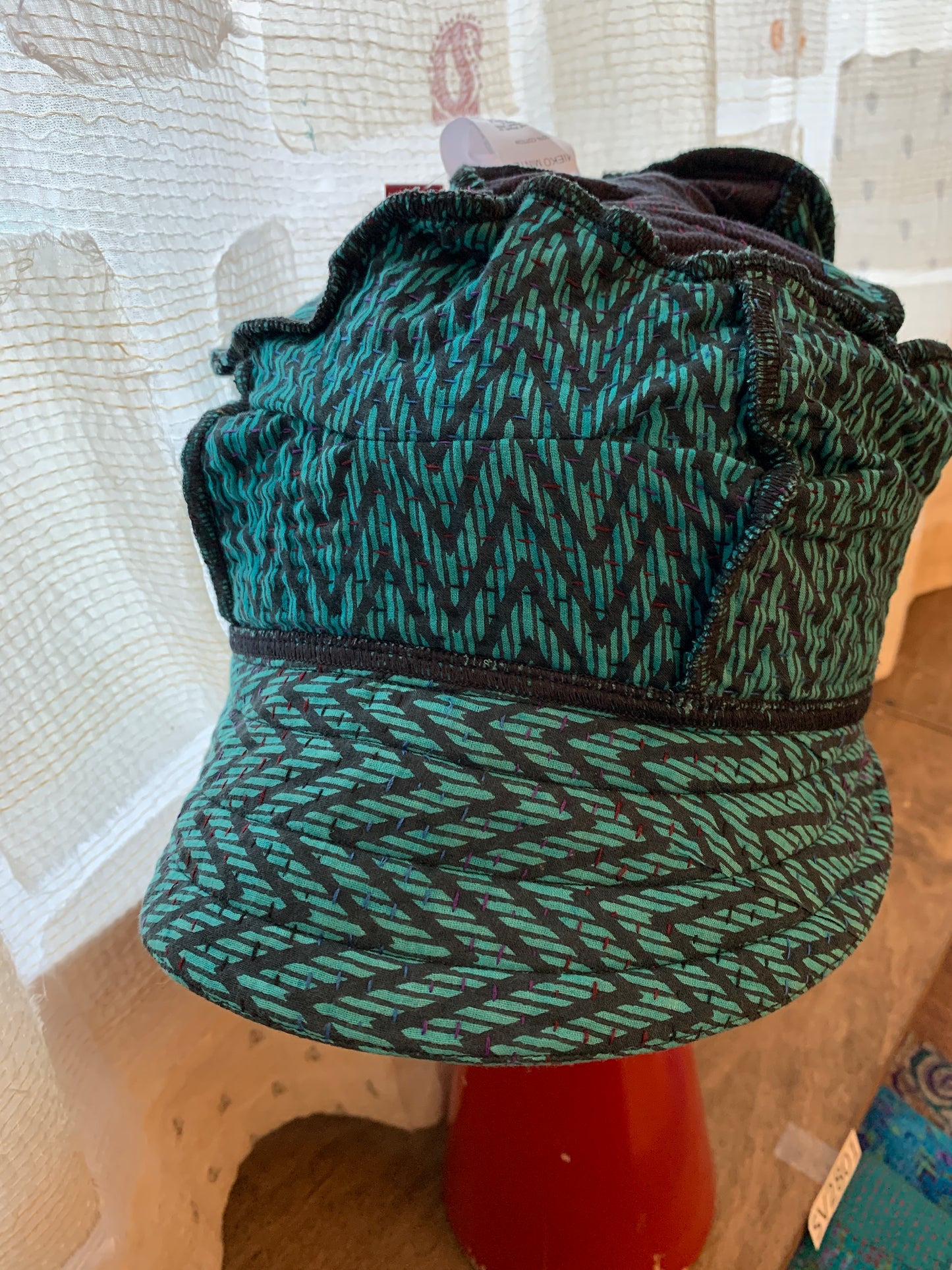 SOHO BAMBOO KANTHA HALF BRIM HAT - bo4881-tuq -