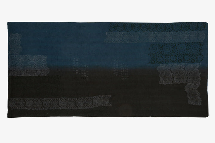 Vintage Fray Patch &amp; Ombre Kantha Day Bed Mattress Cover - Avocado