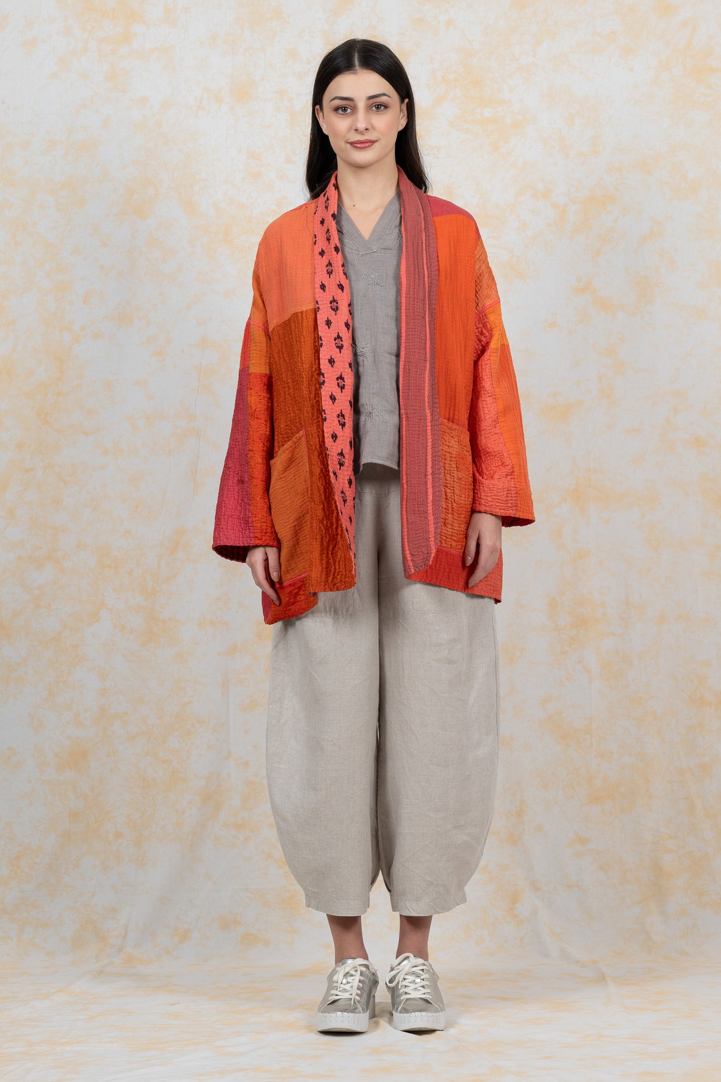 BBK PATCH KANTHA-JACKET SHORT HAORI - bl-bbp4j106-org-