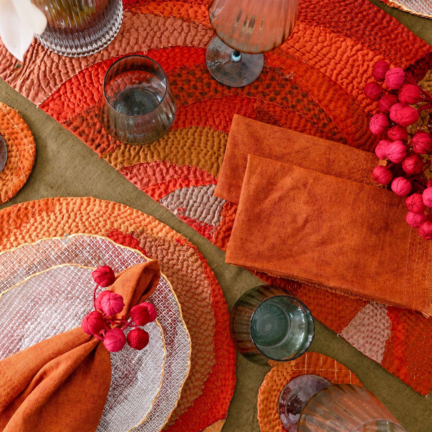 Golden Kantha Metallic  Napkin Ring