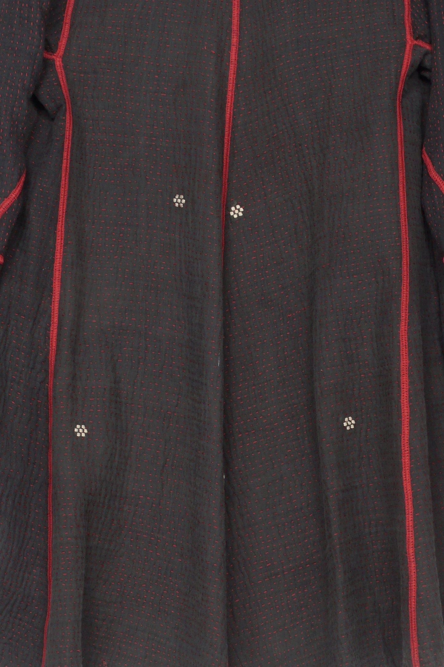 MONOTONE TWILIGHT PRINT KANTHA FLARE LONG JKT - tp4021-red -
