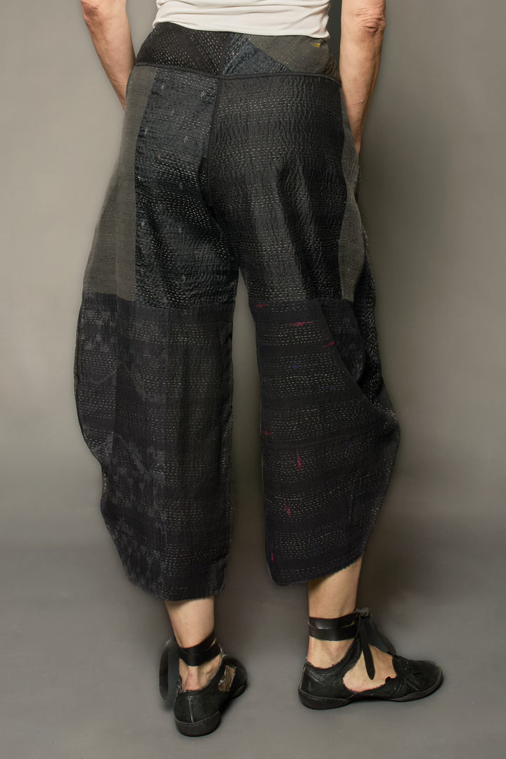 JAIPUR PATCH KANTHA HAREM PANTS - jp2605-blk -