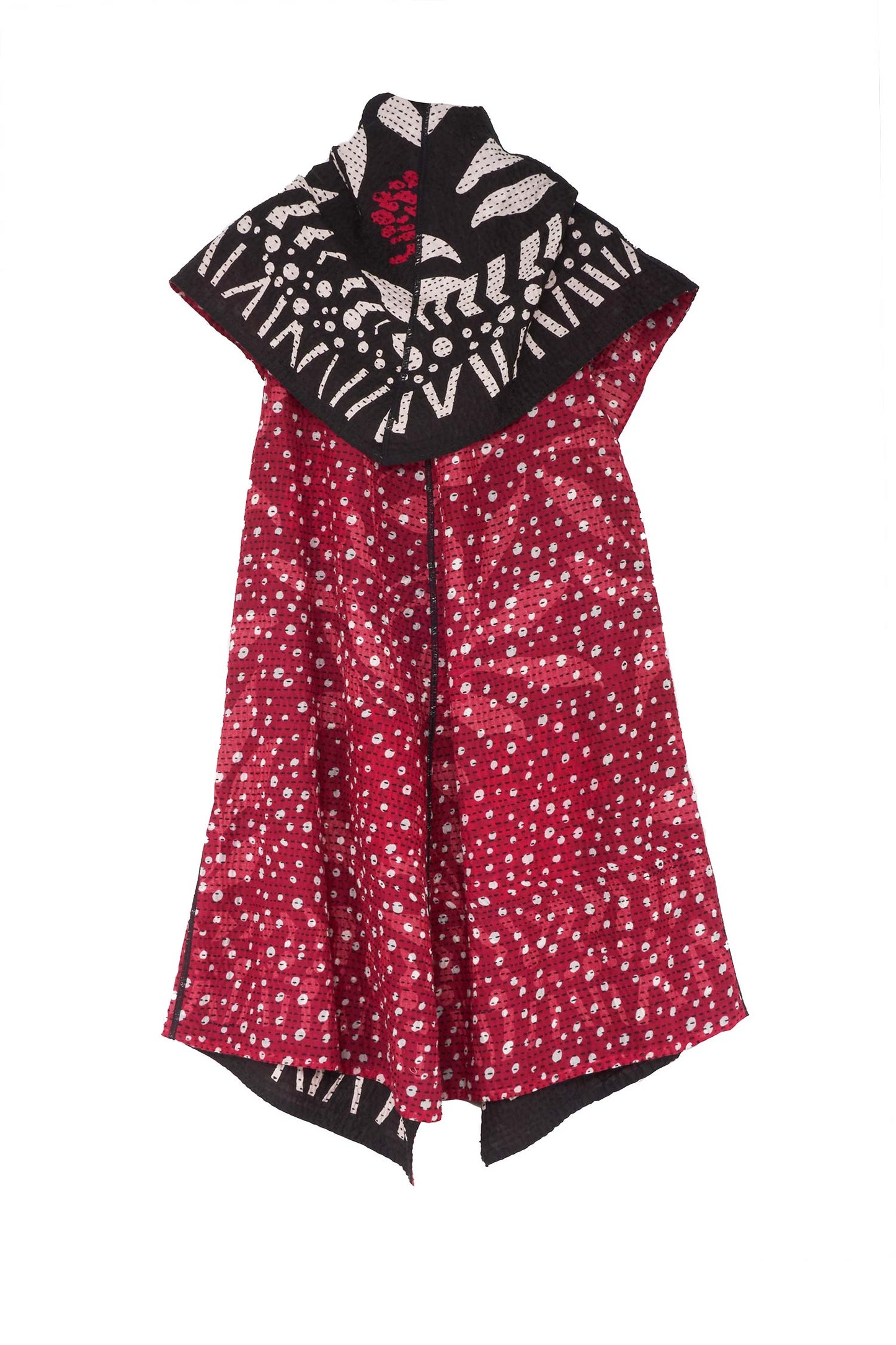 WHITE LEAF BBK KANTHA CIRCULAR VEST - mb2201-blk -