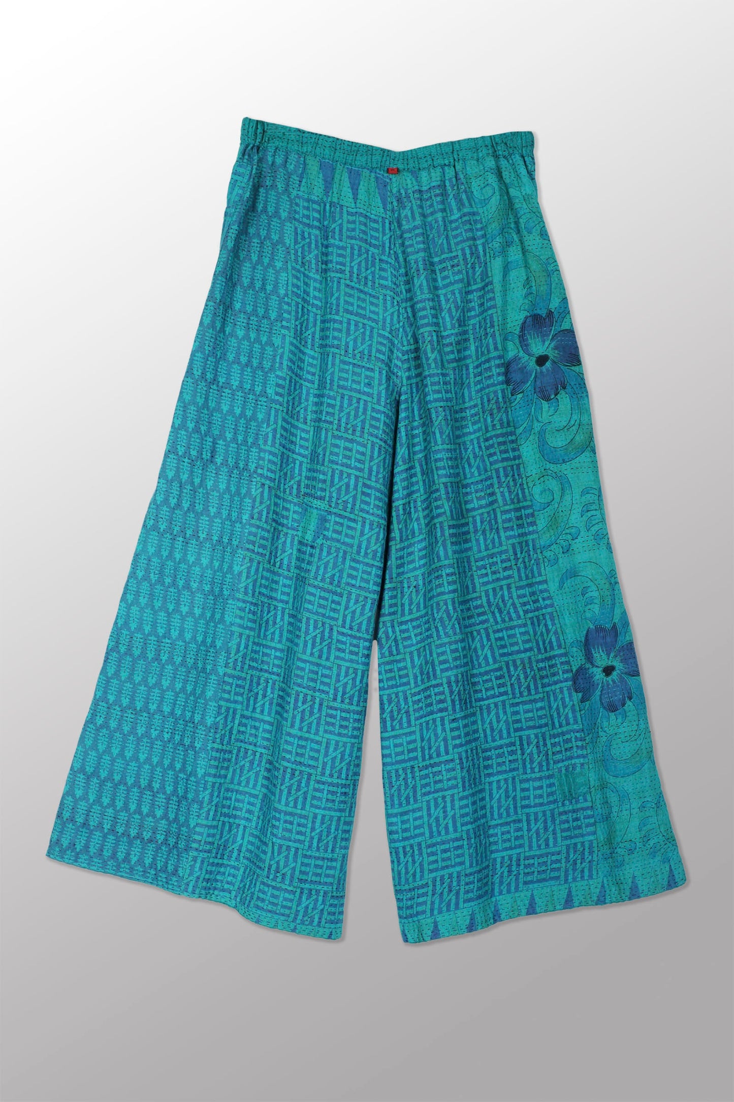 COTTON OVERDYE KANTHA WRAP WIDE PANTS - ov2649-ctuq001m -