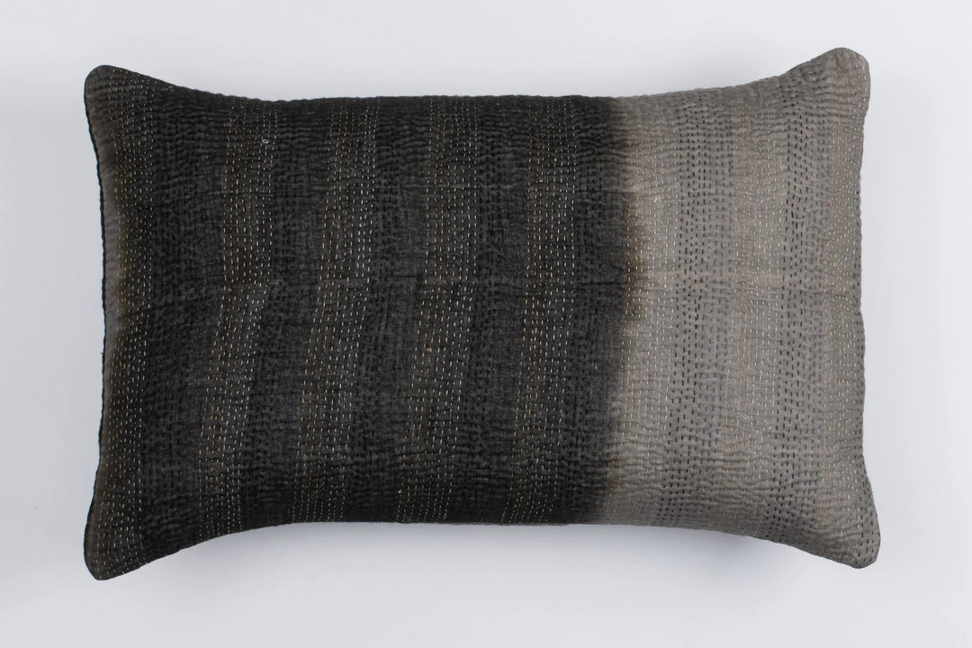 Kimono Print  Black Pillow