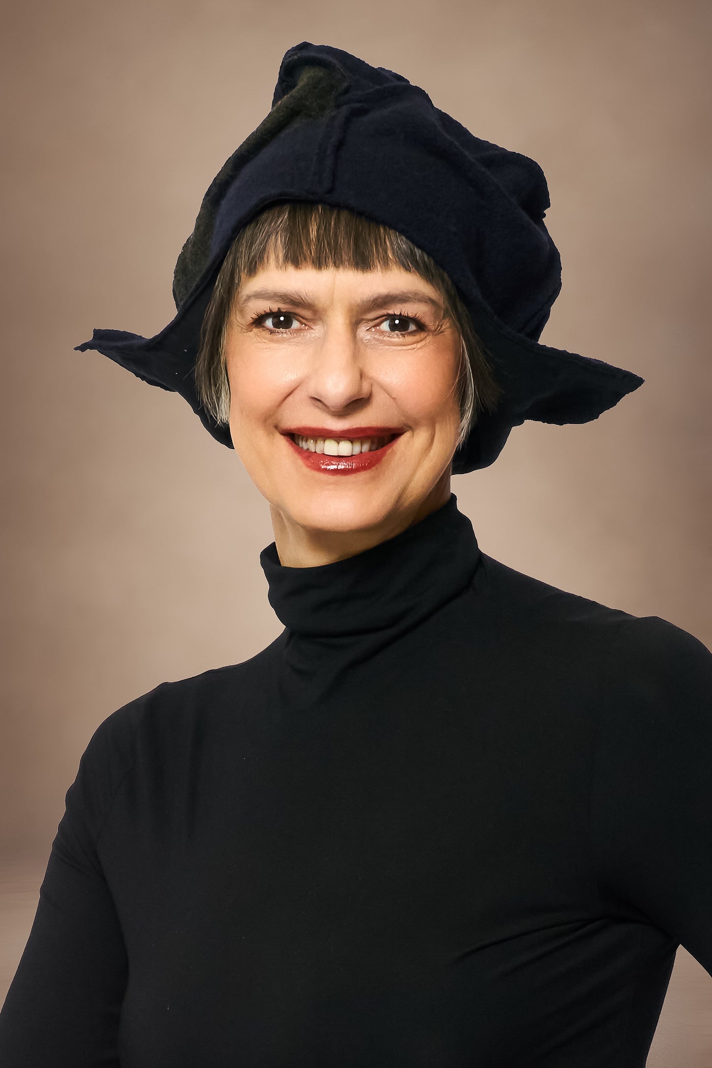 CIRCLE TIE DYE BOILED WOOL HELMET - tw1885-nvy -