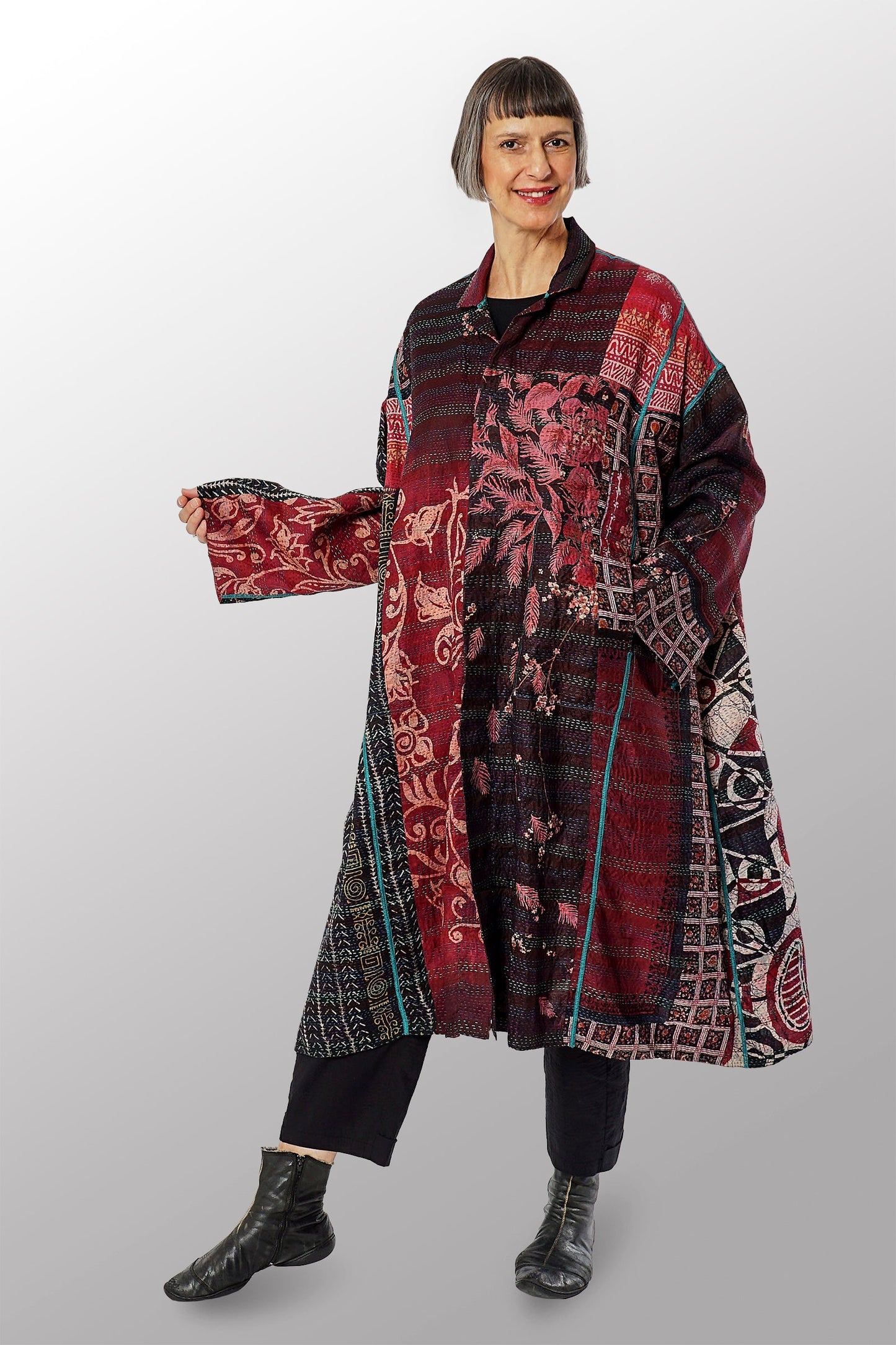 VINTAGE SILK KANTHA NEW OVERSIZED COAT - sv2342-0004a -