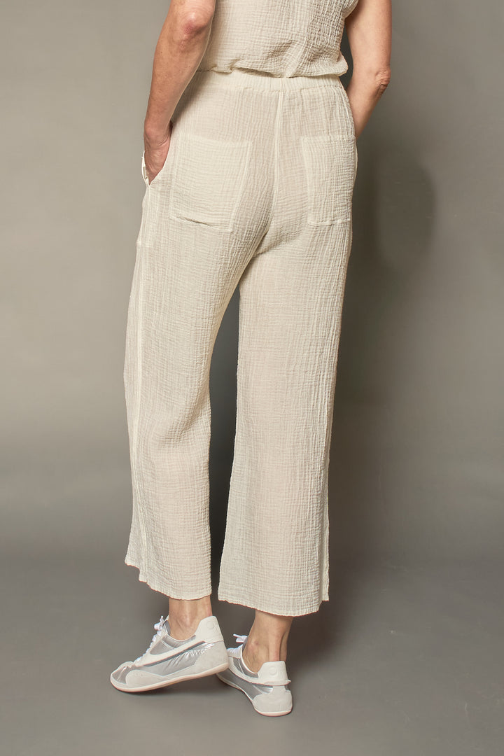 RIPPLE KANTHA SEMI WIDE TROUSERS - rp2679-wht -
